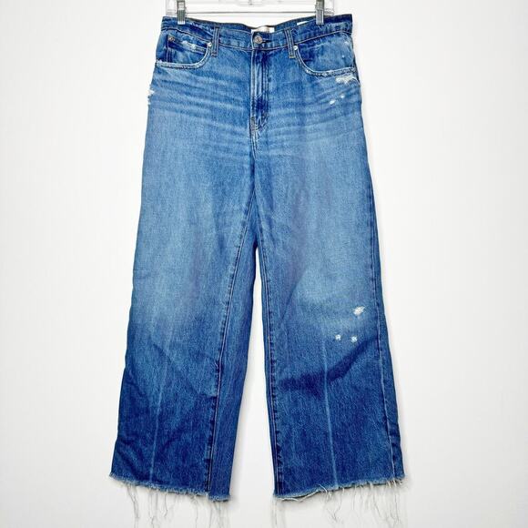 Frame The Relaxed Straight Jean in Mariner Wash Mid Rise Crop Size 28 - Picture 2 of 12